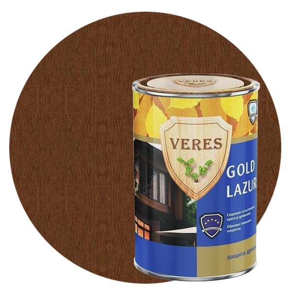 Пропитка для древесины Veres Gold Lazura № 8 Дуб темный 2,7 л
