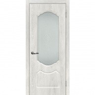 Дверь межкомнатная Мариам Сиена-2 ПВХ шале Дуб жемчужный стекло белый сатинат серебро 2000х900 мм