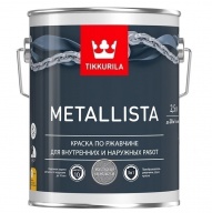 Краска по ржавчине Tikkurila Metallista глянцевая молотковая серебристая 2,5 л