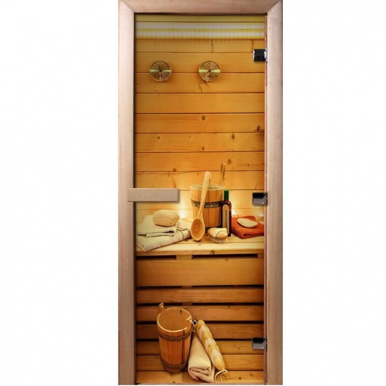 Дверь для сауны стеклянная Doorwood Фотопечать A033 800х2000 мм
