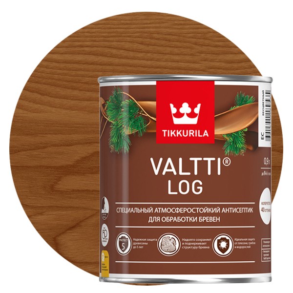 Антисептик Tikkurila Valtti Log красное Дерево 2,7 л