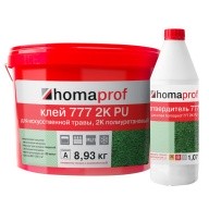 Клей для искусственной травы двухкомпонентный Homaprof 777 2K PU компонент А компонент 8,93 кг B 1,07 кг