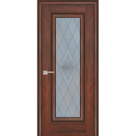 Дверь межкомнатная Profilo Porte PSB-25 Baguette экошпон Дуб Оксфорд темный стекло белый сатинат 2000х700 мм
