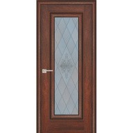 Дверь межкомнатная Profilo Porte PSB-25 Baguette экошпон Дуб Оксфорд темный стекло белый сатинат 2000х700 мм