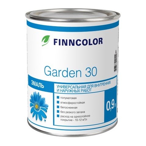 Эмаль алкидная Finncolor Garden 30 полуматовая база A 9 л