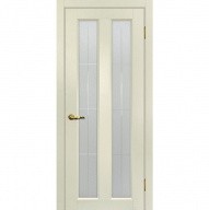 Дверь межкомнатная Мариам Тоскана-5 ПВХ Ваниль стекло белый сатинат решетка 2000х700 мм