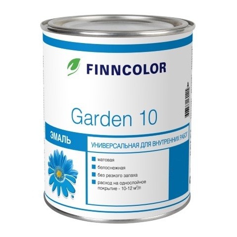 Эмаль алкидная Finncolor Garden 10 матовая база A 9 л