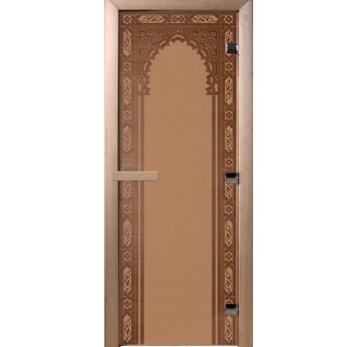 Дверь для сауны стеклянная Doorwood DW00080 Восточная арка бронза 800х2000 мм