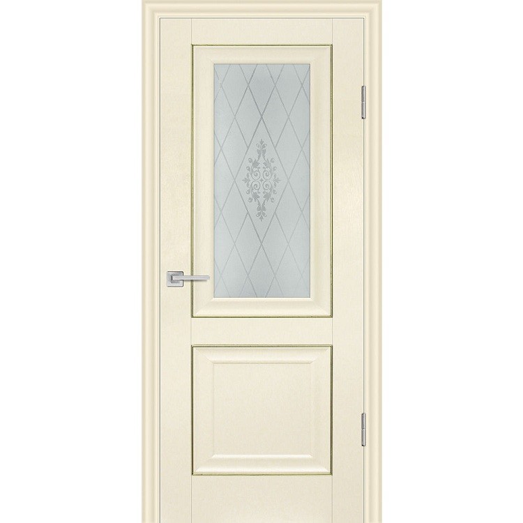 Дверь межкомнатная Profilo Porte PSB-27 Baguette экошпон Дуб Гарвард кремовый стекло белый сатинат 2000х800 мм