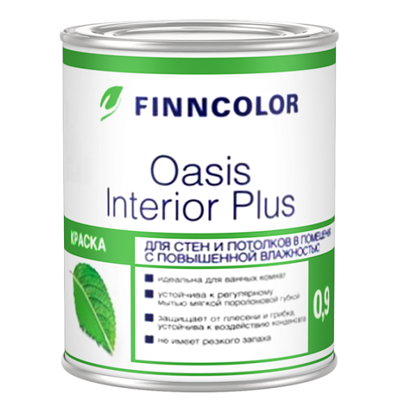 Краска для стен и потолков Tikkurila Finncolor Oasis Interior Plus база А глубокоматовая 9 л