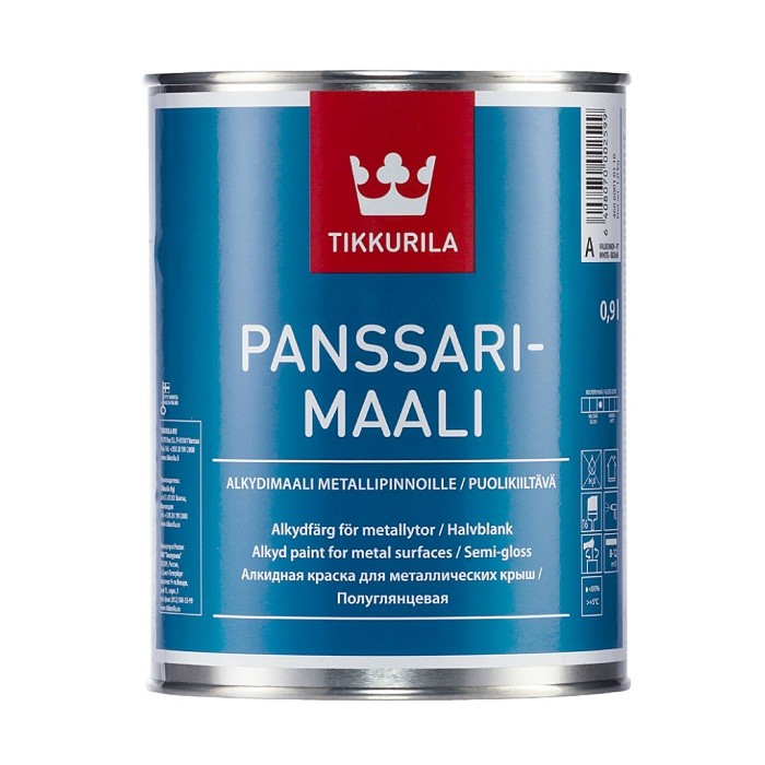Краска Tikkurila Panssarimaali полуглянцевая база А 0,9 л