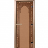 Дверь для сауны стеклянная Doorwood DW01508 Восточная арка бронза матовая 700х1900 мм