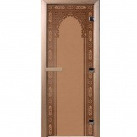 Дверь для сауны стеклянная Doorwood DW01508 Восточная арка бронза матовая 700х1900 мм