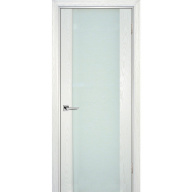 Дверь межкомнатная Текона Страто 02 шпон Ясень айсберг стекло молочный триплекс 2000х600 мм
