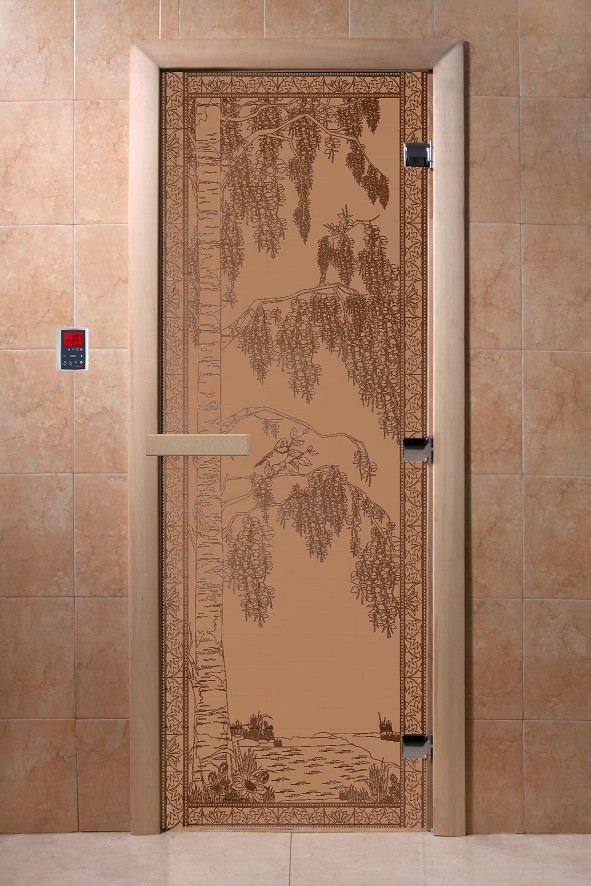Дверь для сауны стеклянная Doorwood DW00907 Березка бронза матовая 700х1900 мм