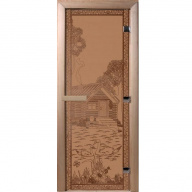 Дверь для сауны стеклянная Doorwood DW00922 Банька в лесу бронза матовая 800х2000 мм