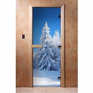 Дверь для сауны стеклянная Doorwood Фотопечать A079 700х1900 мм