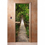 Дверь для сауны стеклянная Doorwood Фотопечать A083 700х1900 мм