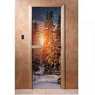 Дверь для сауны стеклянная Doorwood Фотопечать A093 700х1900 мм
