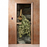 Дверь для сауны стеклянная Doorwood Фотопечать A003 700х1900 мм