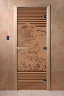 Дверь для сауны стеклянная Doorwood Япония бронза матовая 700х1900 мм