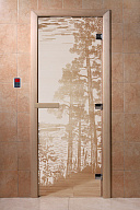 Дверь для сауны стеклянная Doorwood DW01315 Рассвет сатин 700х1900 мм