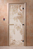 Дверь для сауны стеклянная Doorwood DW00905 Березка сатин 800х2000 мм