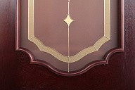 Дверь межкомнатная Текона Фрейм 01 Красное дерево стекло витраж Афродита бронза 2000х700 мм