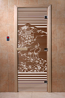 Дверь для сауны стеклянная Doorwood DW01114 Япония бронза 700х1900 мм