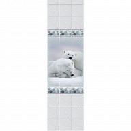 Стеновая панель ПВХ Novita с эффектом мерцания 3D Зимняя сказка. Медведь 2700х250 мм