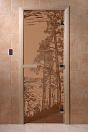 Дверь для сауны стеклянная Doorwood DW01271 Рассвет бронза матовая 700х1900 мм