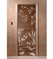 Дверь для сауны стеклянная Doorwood DW00045 Камышовый рай бронза 700х1900 мм