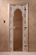 Дверь для сауны стеклянная Doorwood DW00080 Восточная арка бронза 800х2000 мм