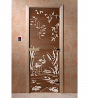 Дверь для сауны стеклянная Doorwood DW00046 Камышовый рай бронза 800х2000 мм