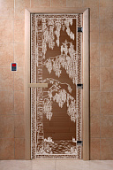 Дверь для сауны стеклянная Doorwood DW00901 Березка бронза 800х2000 мм