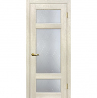 Дверь межкомнатная Мариам Тоскана-3 ПВХ Бьянко стекло белый сатинат 2000х600 мм
