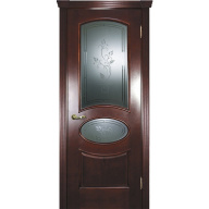 Дверь межкомнатная Текона Фрейм 04 Красное дерево стекло сатинат бронза гравировка Рим 2000х600 мм