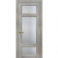 Дверь межкомнатная Мариам Тоскана-3 ПВХ Чиаро гриджио стекло белый сатинат ромб 2000х800 мм