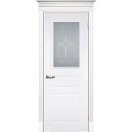 Дверь межкомнатная Текона Смальта 01 белое RAL 9003 стекло белый сатинат 2000х600 мм