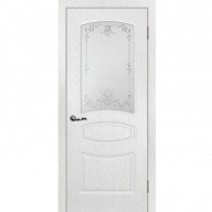 Дверь межкомнатная Мариам Сиена-5 ПВХ Пломбир стекло белый сатинат серебро 2000х900 мм