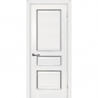 Дверь межкомнатная Мариам Мурано-2 экошпон белое багет с тиснением патина серебро 2000х900 мм