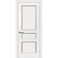 Дверь межкомнатная Мариам Мурано-2 экошпон белое багет с тиснением патина серебро 1900х550 мм