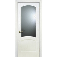 Дверь межкомнатная Текона Вайт 01 шпон Ясень айсберг стекло Готика белое 2000х900 мм
