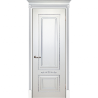 Дверь межкомнатная Текона Смальта 04 белое RAL 9003 патина серебро глухое 2000х900 мм