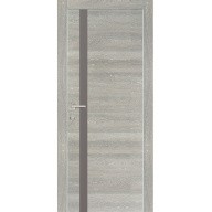 Дверь межкомнатная Profilo Porte РХ-8 Crome экошпон Дуб грей патина стекло серый лакобель 2000х600 мм