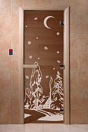 Дверь для сауны стеклянная Doorwood DW01251 Зима бронза 700х1900 мм